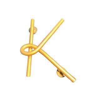 Martha Sturdy 🇨🇦 Monogram "K" Brooch Abstract Matte Gold Pin 2 1/2" High